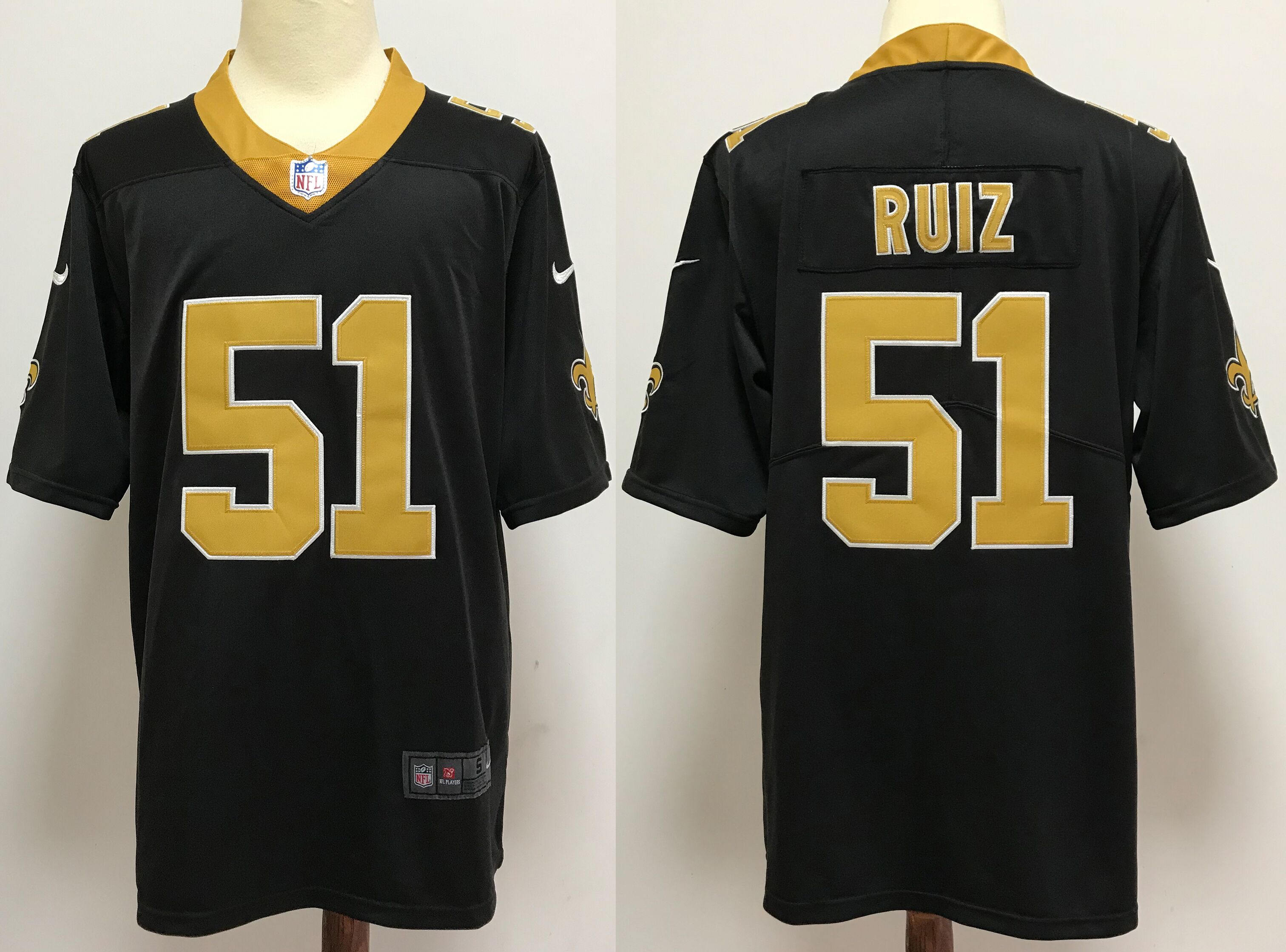 Men NFL New Orleans Saints #51 Ruiz black Nike jerseys->new orleans saints->NFL Jersey